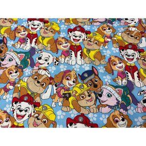 Paw Patrol Kids Fabric 22" x 44" Blue Cartoon Cotton David Textiles